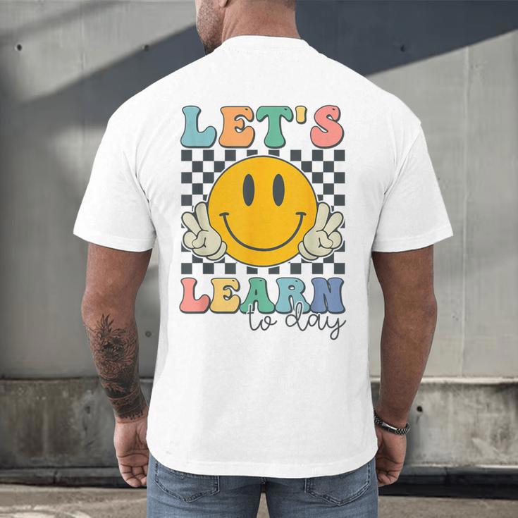 Let's Learn Today Smile Face Back To School For Teacher Kids Men's Back Print T-Shirt, gift for family, gift for coworker Let's Learn Today Smile Face Back To School For Teacher Kids Men's Back Print T-Shirt, gift for family, gift for coworker