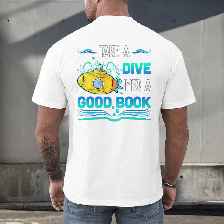 Librarian Teacher Dive Into A Good Book Reading Premium Tri-Blend Men's Back Print T-Shirt, gift for family, gift for coworker Librarian Teacher Dive Into A Good Book Reading Premium Tri-Blend Men's Back Print T-Shirt, gift for family, gift for coworker
