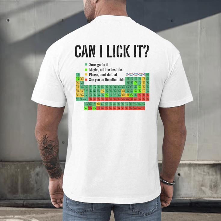 Can I Lick It Periodic Table Chart Science Teacher Men's Back Print T-Shirt, gift for family, gift for coworker Can I Lick It Periodic Table Chart Science Teacher Men's Back Print T-Shirt, gift for family, gift for coworker