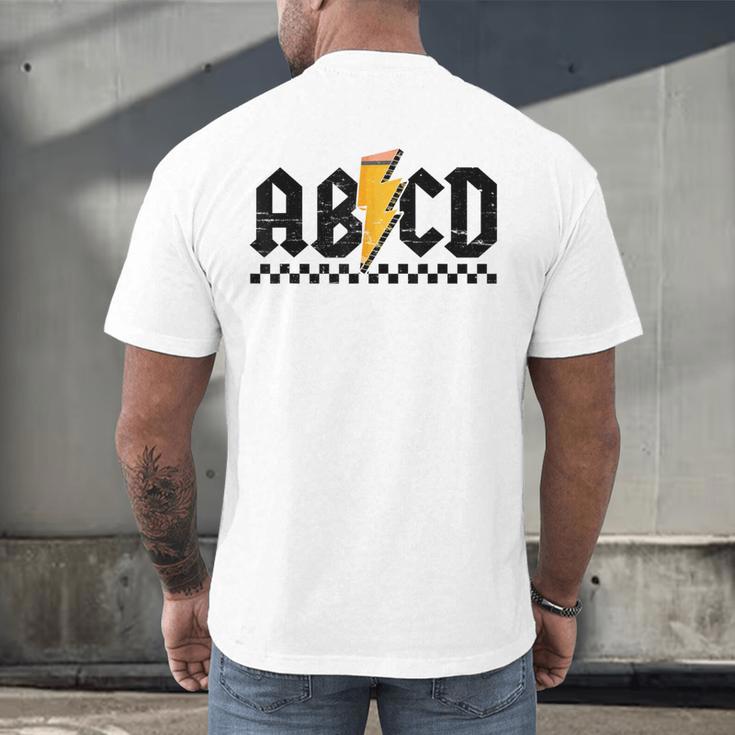 Lightning Pencil Rock'n Roll ABCD Teacher Back To School Kid Men's Back Print T-Shirt, gift for family, gift for coworker Lightning Pencil Rock'n Roll ABCD Teacher Back To School Kid Men's Back Print T-Shirt, gift for family, gift for coworker