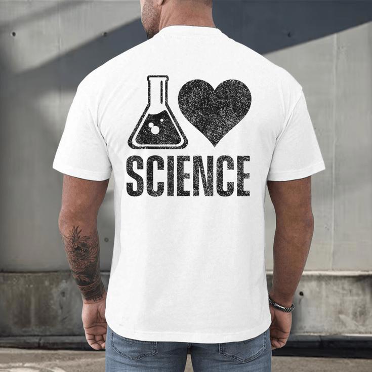 I Love Science Lover Teacher Scientist Sciences Men's Back Print T-Shirt, gift for family, gift for coworker