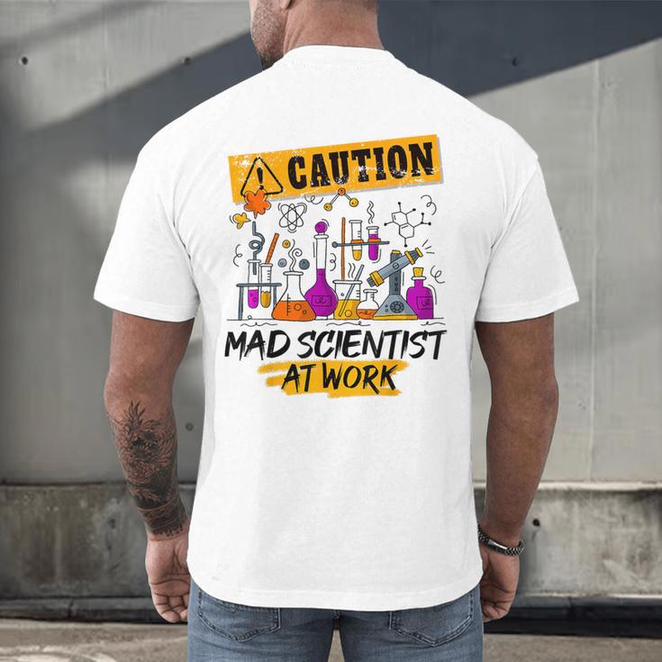 Mad Scientist Halloween Costume Science Teacher Men's Back Print T-Shirt, gift for family, gift for coworker