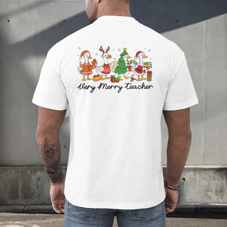 Very Merry Teacher Christmas Goose Silly Holiday Party Men's Back Print T-Shirt, gift for family, gift for coworker Very Merry Teacher Christmas Goose Silly Holiday Party Men's Back Print T-Shirt, gift for family, gift for coworker