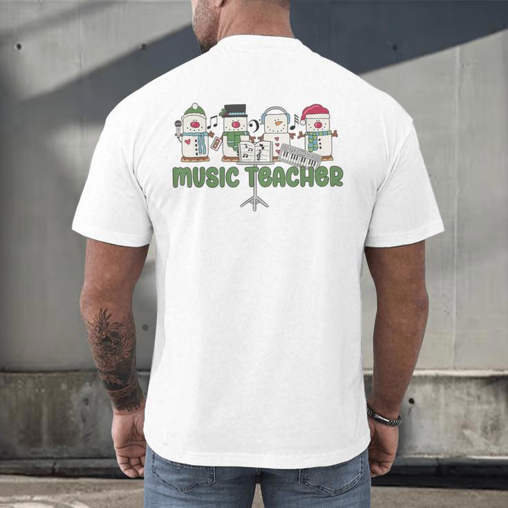 Music Teacher Christmas Holiday Wnter Music Instructor Men's Back Print T-Shirt, gift for family, gift for coworker Music Teacher Christmas Holiday Wnter Music Instructor Men's Back Print T-Shirt, gift for family, gift for coworker