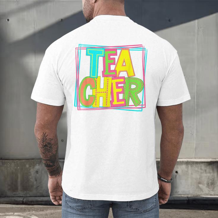 Neon Retro Teacher Cute Teacher Team New Teacher Back To Sch Men's Back Print T-Shirt, gift for family, gift for coworker