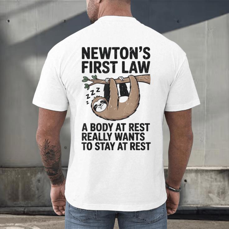 Newtons First Law Physics Jokes Science Teacher Men's Back Print T-Shirt, gift for family, gift for coworker Newtons First Law Physics Jokes Science Teacher Men's Back Print T-Shirt, gift for family, gift for coworker