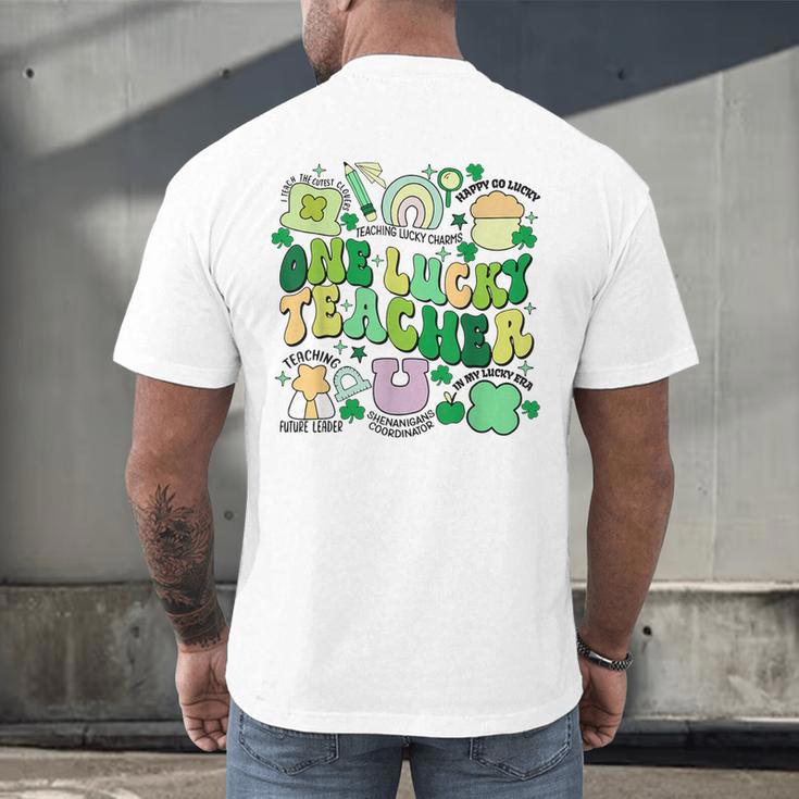 One Lucky Teacher St Patrick's Day Irish Teacher Lucky Era Men's Back Print T-Shirt, gift for family, gift for coworker