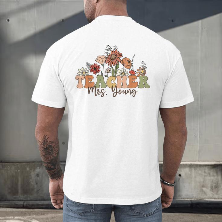Personalized Name Teacher Mrs Young Back To School Custom Men's Back Print T-Shirt, gift for family, gift for coworker Personalized Name Teacher Mrs Young Back To School Custom Men's Back Print T-Shirt, gift for family, gift for coworker