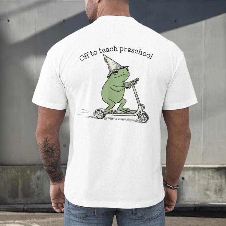 Pre K Grade Teacher Frog Back To School Preschool Men's Back Print T-Shirt, gift for family, gift for coworker Pre K Grade Teacher Frog Back To School Preschool Men's Back Print T-Shirt, gift for family, gift for coworker