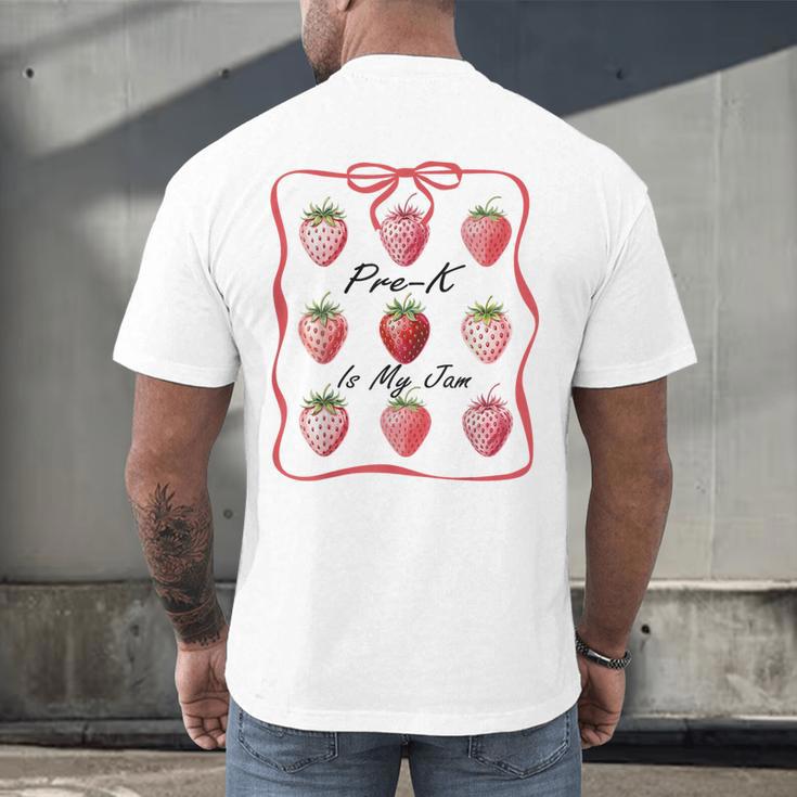 Pre K Is My Jam Teacher Team Crew Preschool Cute Strawberry Men's Back Print T-Shirt, gift for family, gift for coworker Pre K Is My Jam Teacher Team Crew Preschool Cute Strawberry Men's Back Print T-Shirt, gift for family, gift for coworker