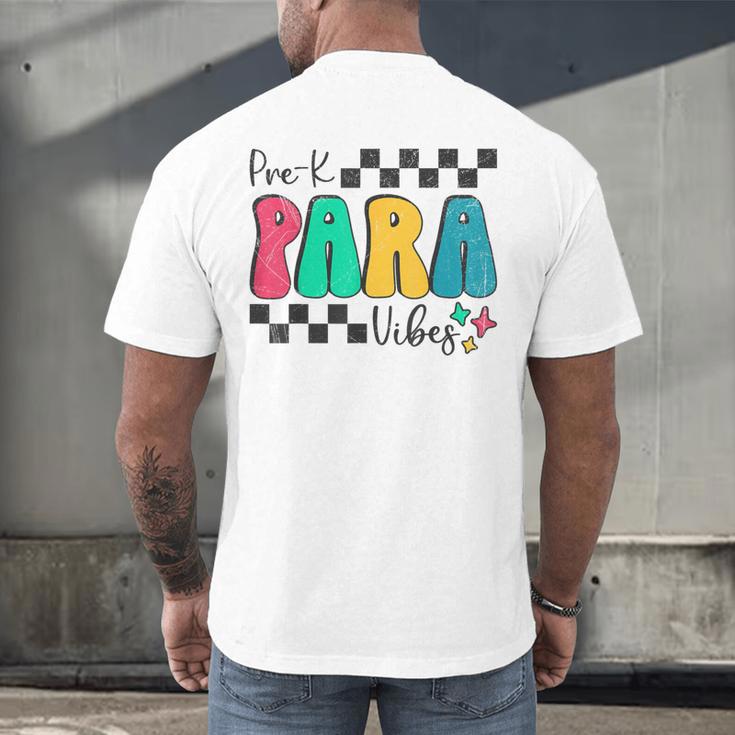 Pre-K Paraprofessional Teacher Back To School Vibes Men's Back Print T-Shirt, gift for family, gift for coworker Pre-K Paraprofessional Teacher Back To School Vibes Men's Back Print T-Shirt, gift for family, gift for coworker