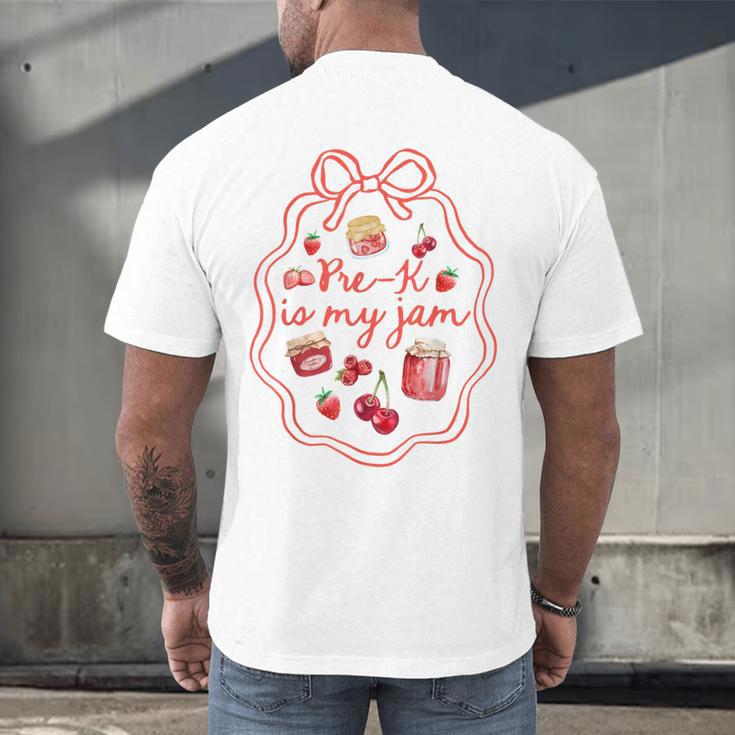 Preschool Pre-K Is My Jam Strawberry Girl Teacher Kids Men's Back Print T-Shirt, gift for family, gift for coworker Preschool Pre-K Is My Jam Strawberry Girl Teacher Kids Men's Back Print T-Shirt, gift for family, gift for coworker