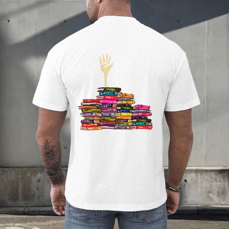 Reading Books Librarian Reader Nerd I'm Ok Teacher School Men's Back Print T-Shirt, gift for family, gift for coworker