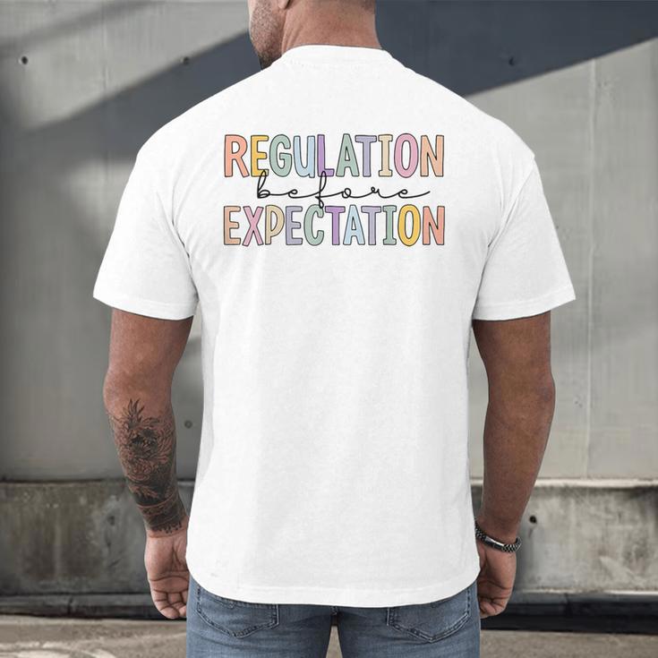 Regulation Before Expectation Occupational Therapy Teacher Men's Back Print T-Shirt, gift for family, gift for coworker Regulation Before Expectation Occupational Therapy Teacher Men's Back Print T-Shirt, gift for family, gift for coworker
