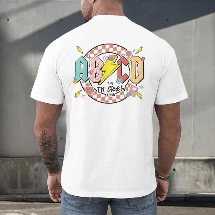 Retro ABCD Transitional Kindergarten Teacher Tour TK Teacher Men's Back Print T-Shirt, gift for family, gift for coworker