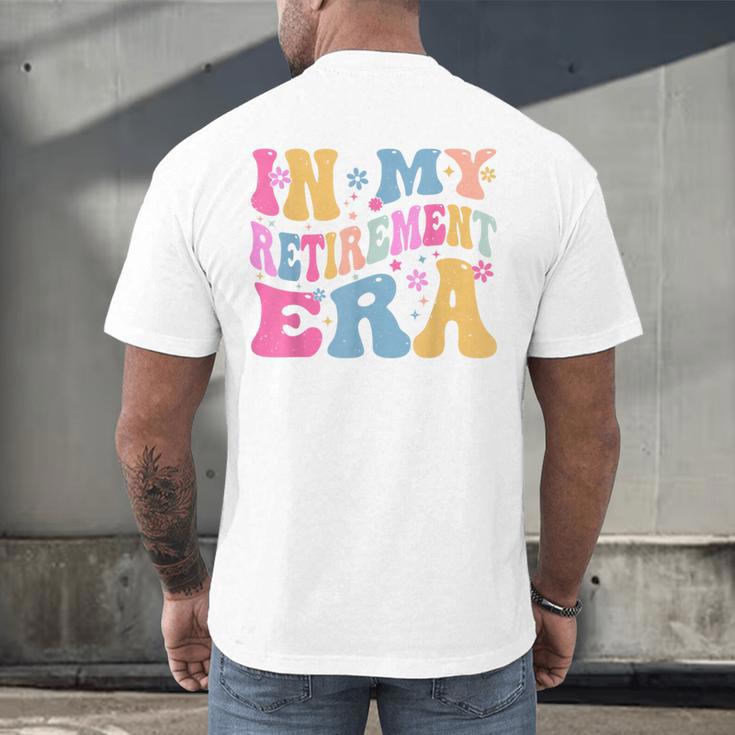 Retro Groovy Retirement Era Retired Teacher Men's Back Print T-Shirt, gift for family, gift for coworker Retro Groovy Retirement Era Retired Teacher Men's Back Print T-Shirt, gift for family, gift for coworker