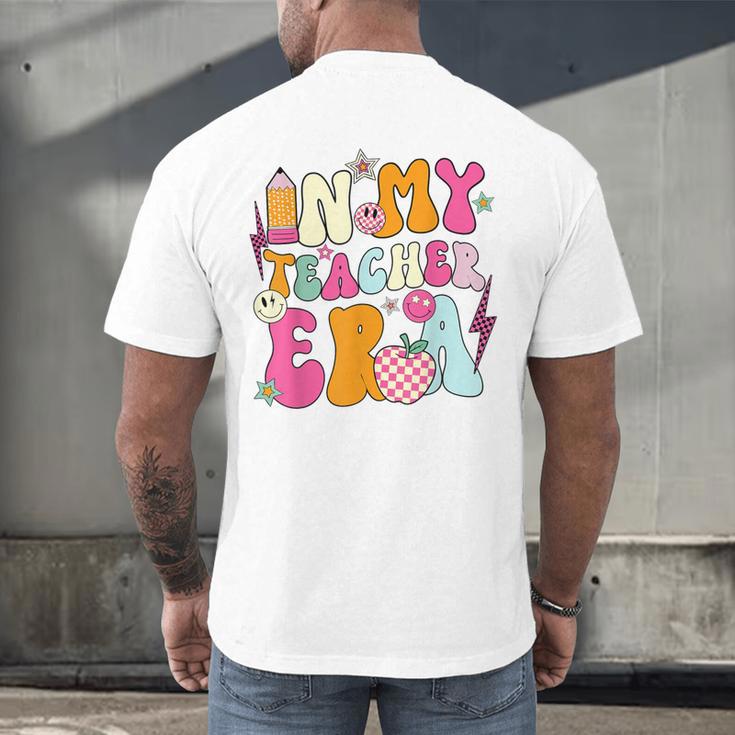 Retro Groovy In My Teaching Era Best Teacher Appreciation Men's Back Print T-Shirt, gift for family, gift for coworker