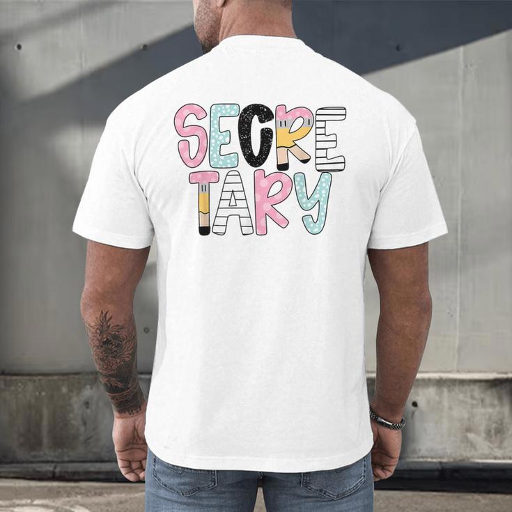 Retro Secretary Back To School Teacher Appreciation Men's Back Print T-Shirt, gift for family, gift for coworker Retro Secretary Back To School Teacher Appreciation Men's Back Print T-Shirt, gift for family, gift for coworker