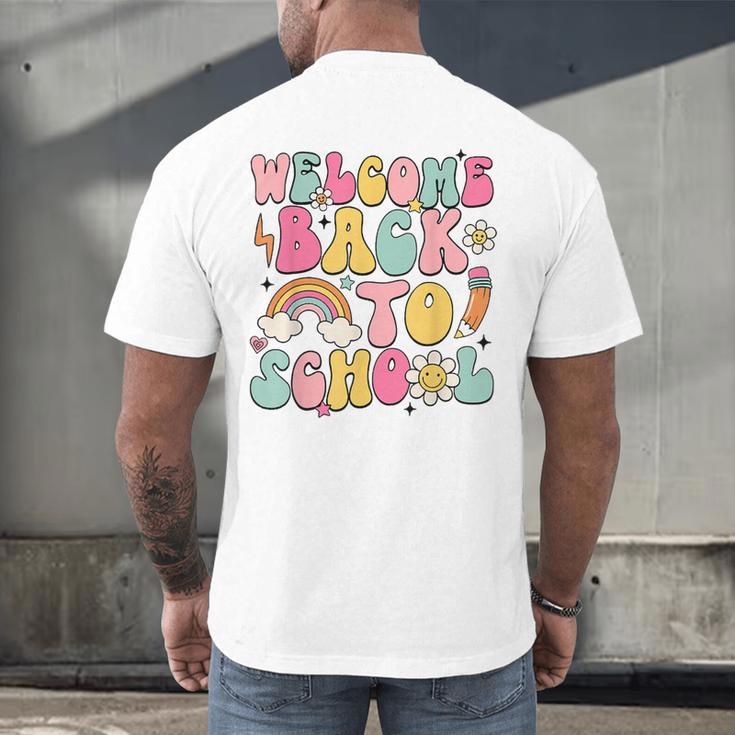 Retro Welcome Back To School Teacher Appreciation Boys Girls Men's Back Print T-Shirt, gift for family, gift for coworker Retro Welcome Back To School Teacher Appreciation Boys Girls Men's Back Print T-Shirt, gift for family, gift for coworker