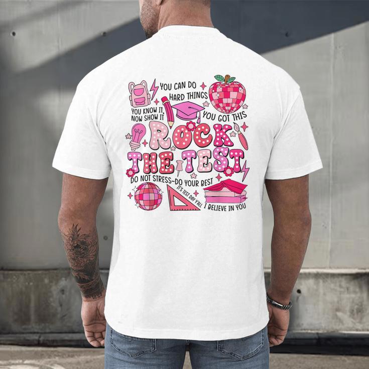 Rock The Test Testing Day Don't Stress Do Your Best Teacher For Men Women Girls Kids Men's Back Print T-Shirt, gift for family, gift for coworker Rock The Test Testing Day Don't Stress Do Your Best Teacher For Men Women Girls Kids Men's Back Print T-Shirt, gift for family, gift for coworker