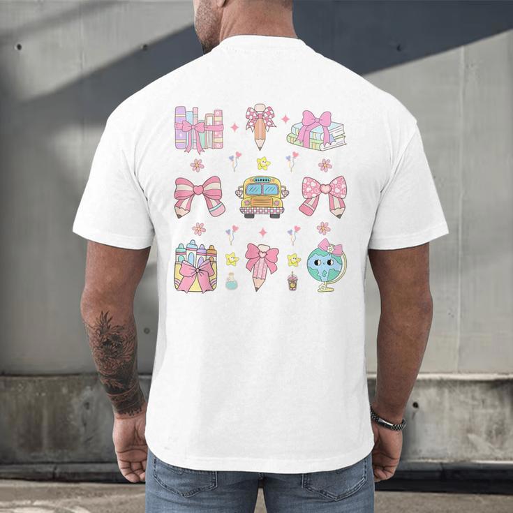 School Pencils And Bows Teacher Bow Coquette Pencil Girls Men's Back Print T-Shirt, gift for family, gift for coworker