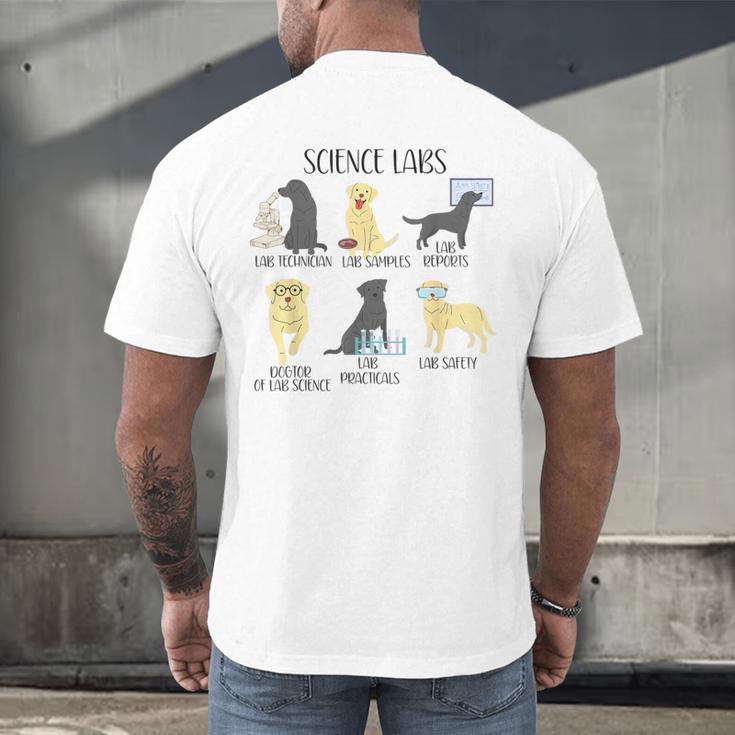 Science Labs Dogs Labrador Retriever Science Teacher Men's Back Print T-Shirt, gift for family, gift for coworker