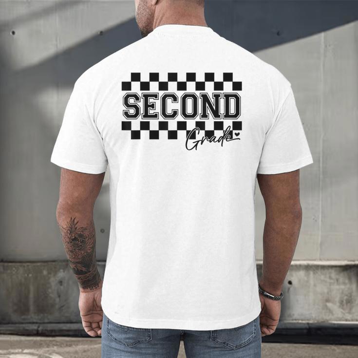 Second Grade Checkered Teacher 1st Day Back To School Women Men's Back Print T-Shirt, gift for family, gift for coworker Second Grade Checkered Teacher 1st Day Back To School Women Men's Back Print T-Shirt, gift for family, gift for coworker