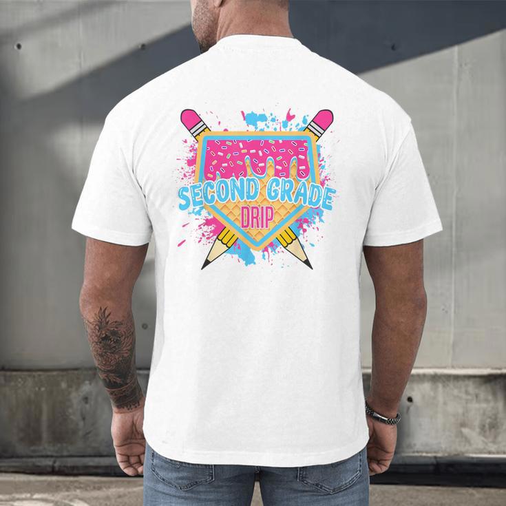 Second Grade Drip Ice Cream Home Plate Baseball Teachers Kid Men's Back Print T-Shirt, gift for family, gift for coworker Second Grade Drip Ice Cream Home Plate Baseball Teachers Kid Men's Back Print T-Shirt, gift for family, gift for coworker