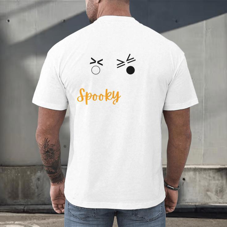 Spooky Inequalities Ghosts Halloween Math Teacher Men's Back Print T-Shirt, gift for family, gift for coworker