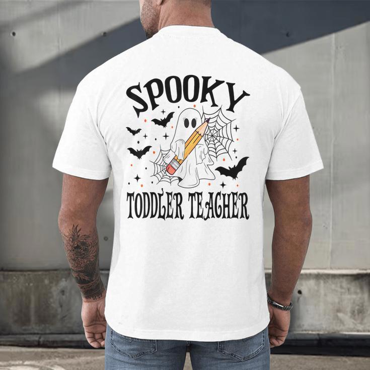 Spooky Toddler Teacher Halloween School Men's Back Print T-Shirt, gift for family, gift for coworker