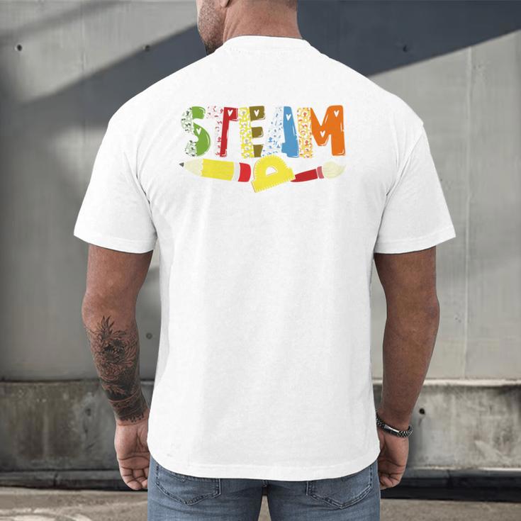 Steam Teacher Science Tech Engineering Arts Maker Men's Back Print T-Shirt, gift for family, gift for coworker