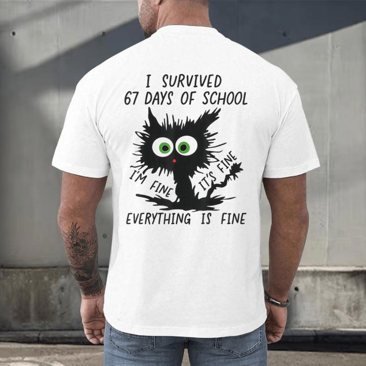 I Survived 67 Days Of School Teachers Students Humor Men's Back Print T-Shirt, gift for family, gift for coworker I Survived 67 Days Of School Teachers Students Humor Men's Back Print T-Shirt, gift for family, gift for coworker