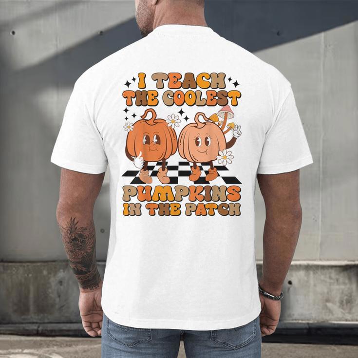 I Teach The Coolest Pumpkins In The Patch Teacher Halloween Men's Back Print T-Shirt, gift for family, gift for coworker