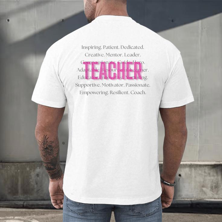 TEACH Inspirational Teacher Comfortable & Stylish T-Shirt Men's Back Print T-Shirt, gift for family, gift for coworker