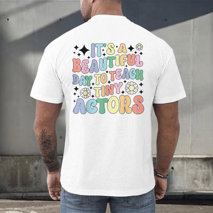 Teach Tiny Actors Theater Drama Teacher Drama Teaching Men's Back Print T-Shirt, gift for family, gift for coworker