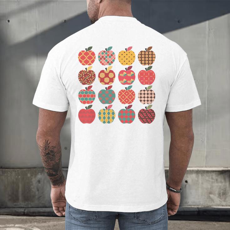 Teacher Apple Back To School Art For School Supplies Men's Back Print T-Shirt, gift for family, gift for coworker Teacher Apple Back To School Art For School Supplies Men's Back Print T-Shirt, gift for family, gift for coworker
