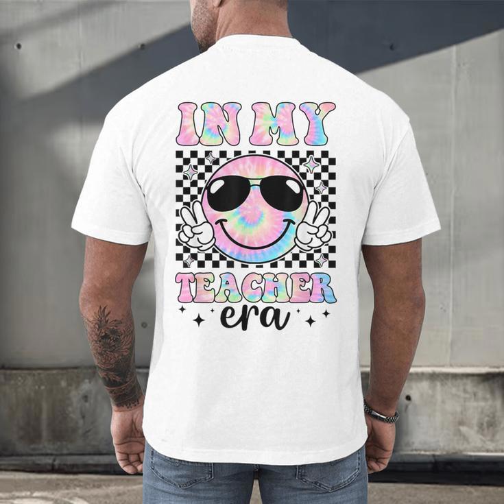 In My Teacher Era Groovy Tie Dye Back To School Cute Teacher Men's Back Print T-Shirt, gift for family, gift for coworker In My Teacher Era Groovy Tie Dye Back To School Cute Teacher Men's Back Print T-Shirt, gift for family, gift for coworker