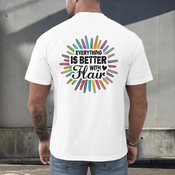 Teacher Flair Pen Art Lover School Supplies Men's Back Print T-Shirt, gift for family, gift for coworker Teacher Flair Pen Art Lover School Supplies Men's Back Print T-Shirt, gift for family, gift for coworker