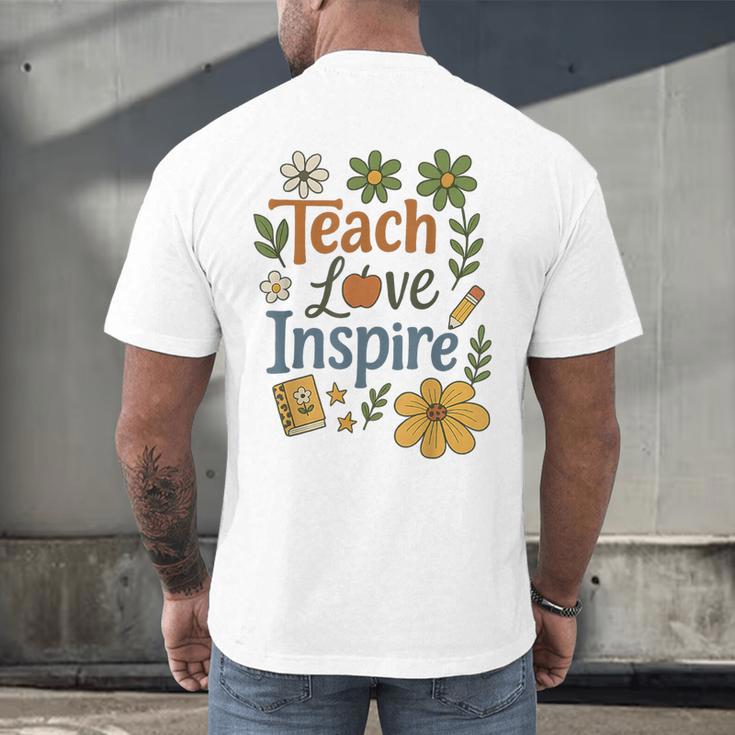 Teacher Inspire Love Men's Back Print T-Shirt, gift for family, gift for coworker Teacher Inspire Love Men's Back Print T-Shirt, gift for family, gift for coworker