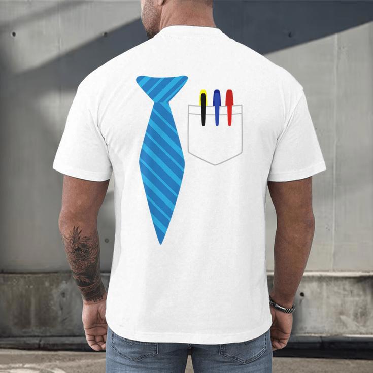 Teacher Tie & Pocket Protector Costume School Men's Back Print T-Shirt, gift for family, gift for coworker Teacher Tie & Pocket Protector Costume School Men's Back Print T-Shirt, gift for family, gift for coworker