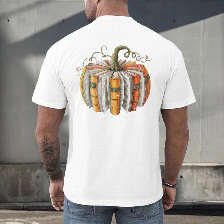 Teachers Students Fall Book Pumpkin Fall Librarians Bookworm Men's Back Print T-Shirt, gift for family, gift for coworker Teachers Students Fall Book Pumpkin Fall Librarians Bookworm Men's Back Print T-Shirt, gift for family, gift for coworker
