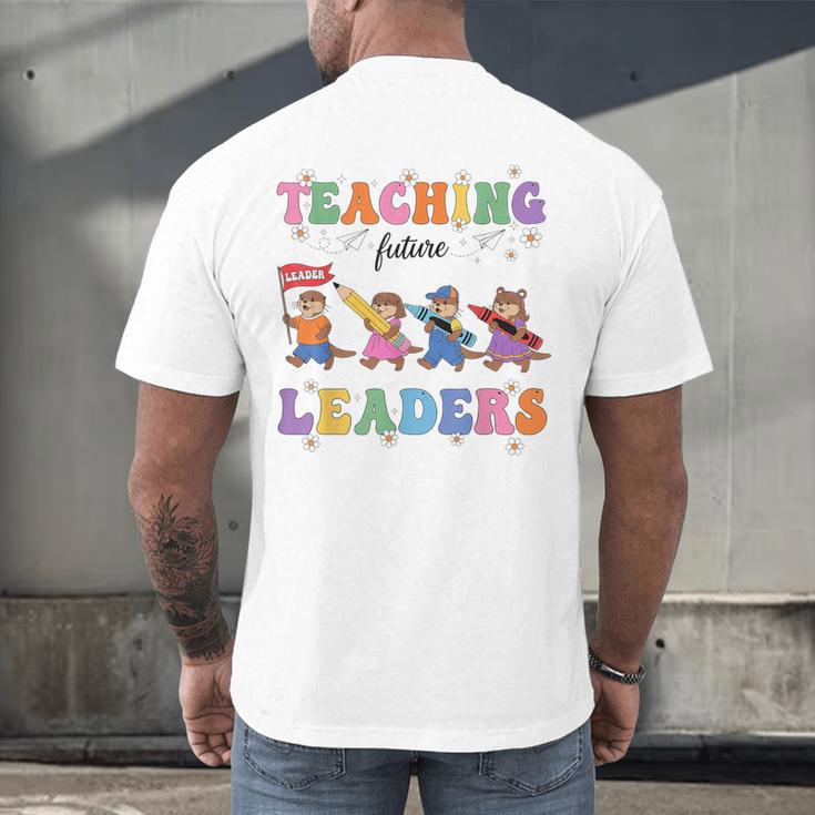 Teaching Future Leaders Otter Back To School Teacher Men's Back Print T-Shirt, gift for family, gift for coworker