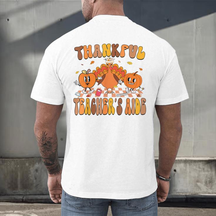 Thankful Teacher's Aide Thanksgiving Autumn Fall Women Men Men's Back Print T-Shirt, gift for family, gift for coworker Thankful Teacher's Aide Thanksgiving Autumn Fall Women Men Men's Back Print T-Shirt, gift for family, gift for coworker