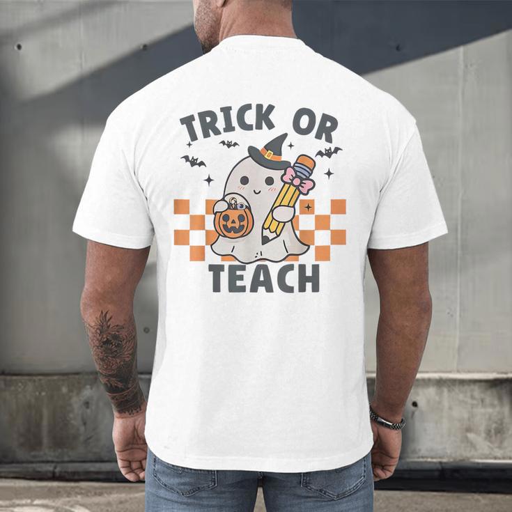 Trick Or Teach Teacher Men's Back Print T-Shirt, gift for family, gift for coworker Trick Or Teach Teacher Men's Back Print T-Shirt, gift for family, gift for coworker