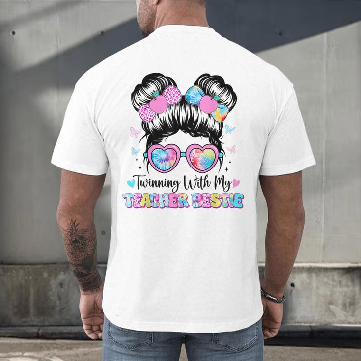 Twinning With My Teacher Bestie Twin Day Friends Teacher Men's Back Print T-Shirt, gift for family, gift for coworker