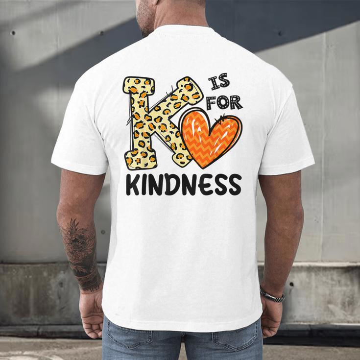Unity Day K Is For Kindness Anti Bullying Orange Teacher Men Women Kids Men's Back Print T-Shirt, gift for family, gift for coworker