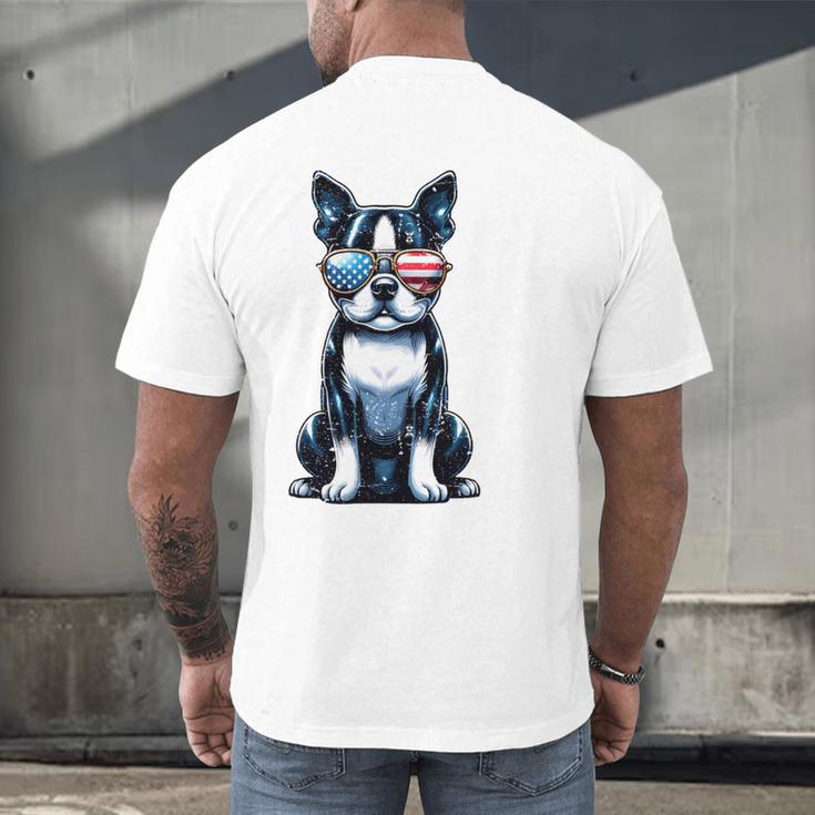 USA Flag Boston Terrier Best Dog Mom Ever 2025 Men's Back Print T-Shirt, gift for family, gift for coworker
