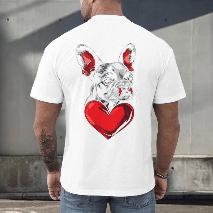 Valentine's Day Boston Terrier Dog Vector Men's Back Print T-Shirt, gift for family, gift for coworker