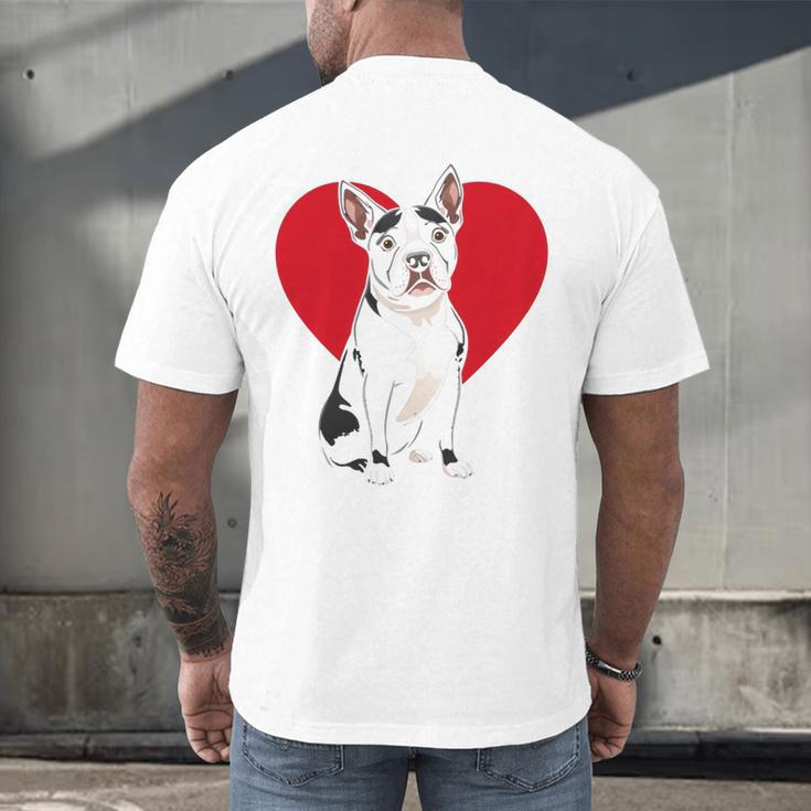 Valentine's Day Boston Terrier Lover Men's Back Print T-Shirt, gift for family, gift for coworker