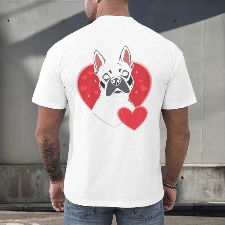 Valentine's Day Boston Terrier Men's Back Print T-Shirt, gift for family, gift for coworker